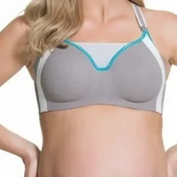 Cake Maternity Lemon Zest Gray Underwire Sports Nursing Bra Size 38H NWT